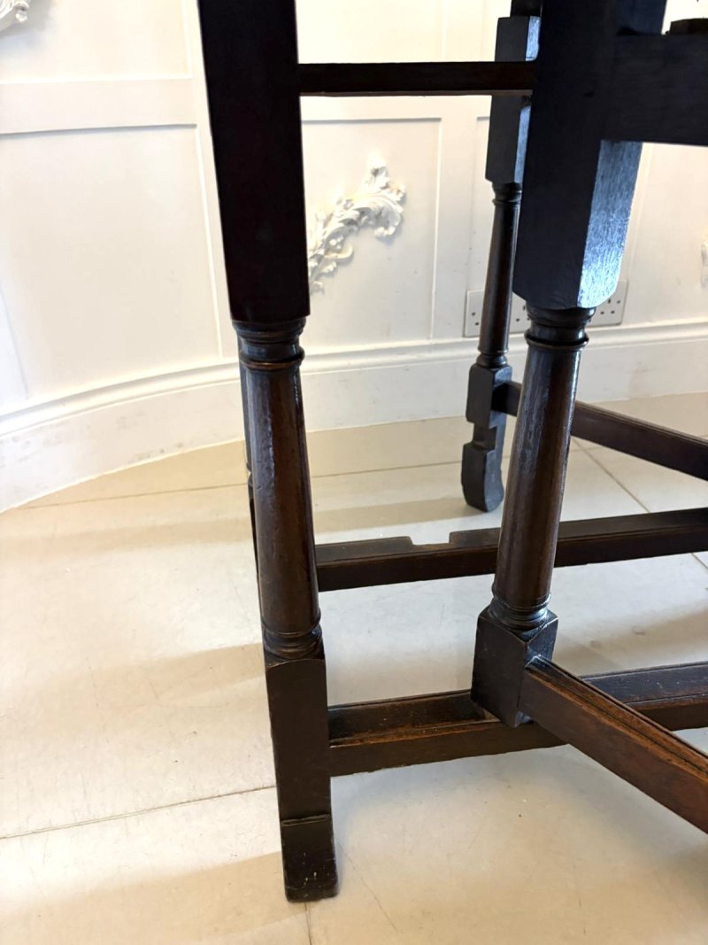 Antique 17th Century Oak Gateleg Drop Leaf Dining / Supper Table - Image 11